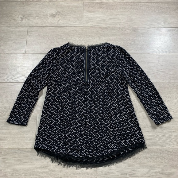Anthropologie Postmark Black & White Top Weave Textured Top - Picture 4 of 10